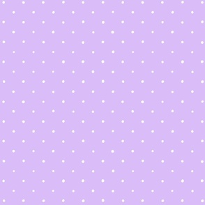 Hand drawn spring polka dots in lavender and white