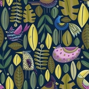 (L) Whimsy Birds in the Jungle 