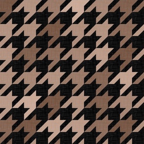 Vintage Houndstooth Texture in Dark, Brown, and Taupe Shades / Large
