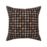 Vintage Houndstooth Texture in Dark, Brown, and Taupe Shades / Medium