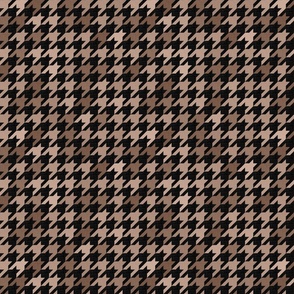 Vintage Houndstooth Texture in Dark, Brown, and Taupe Shades / Medium