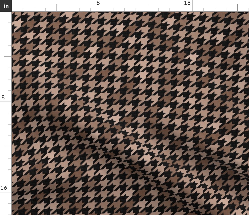 Vintage Houndstooth Texture in Dark, Brown, and Taupe Shades / Medium
