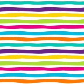Magic Doodle Stripes RAINBOW - LARGE - Multicolor White