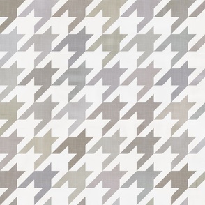 Vintage Houndstooth Texture in Neutral Shades / Large