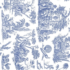 Marseilles Toile ~   Willow Ware Blue and White ~ Rotated 90