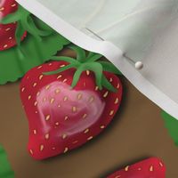 Strawberry Love Patch on Brown