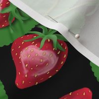 Strawberry Love Patch on Black