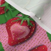 Strawberry Love Patch on Pink Dotted Lines