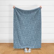 Camping and lake life scattered pattern - largescale - blue