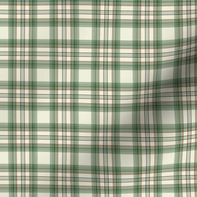 Green and Cream Woven-like Plaid tartan - small scale