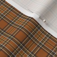 Rust orange and brown Woven-like Plaid tartan -  small scale