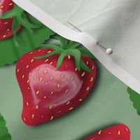 Strawberry Love Patch on Sage Green