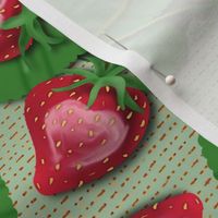 Strawberry Love Patch on Sage Green Dotted Lines