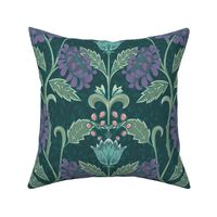Lg-Arts and Crafts Chrysanthemum -dark green purple