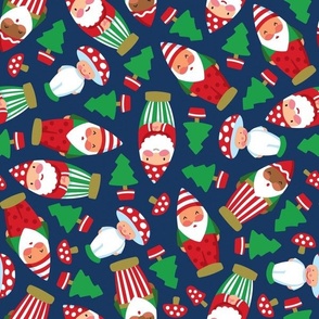 Christmas Gnomes Navy