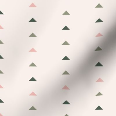 small // pink and green triangles on cream