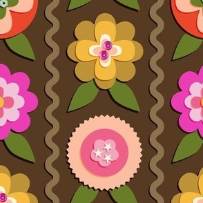 Felt Flowers (Maxi Dark Brown) || '70s groovy craft floral