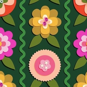 Felt Flowers (Maxi Evergreen) || '70s groovy craft floral