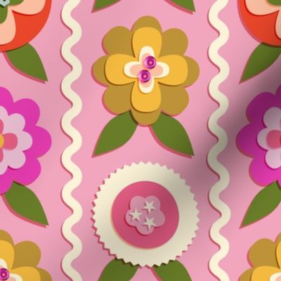 Felt Flowers (Maxi Light Pink) || '70s groovy craft floral
