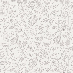 watercolor chintz floral - gray