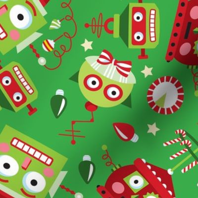 Christmas Robots Green