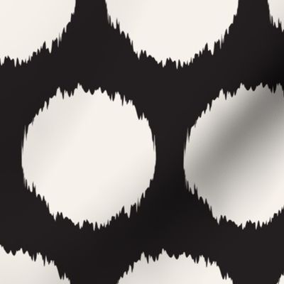 Fuzzy Polka Dot | Black + Marshmallow White