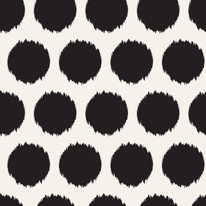 Fuzzy Polka Dot | Black + Marshmallow White Reversed