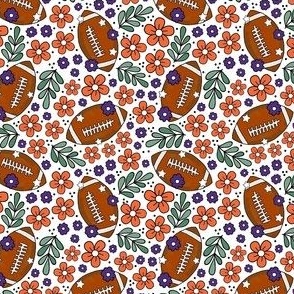 Small Scale Team Spirit Football Floral in Clemson Tigers Orange and Regalia Purple