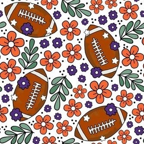 Medium Scale Team Spirit Football Floral in Clemson Tigers Orange and Regalia Purple