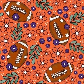 Medium Scale Team Spirit Football Floral in Clemson Tigers Orange and Regalia Purple