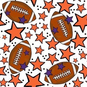 Medium Scale Team Spirit Footballs and Stars in Clemson Tigers Orange and Regalia Purple