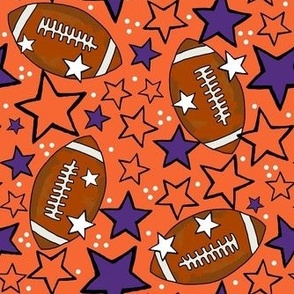 Medium Scale Team Spirit Footballs and Stars in Clemson Tigers Orange and Regalia Purple 