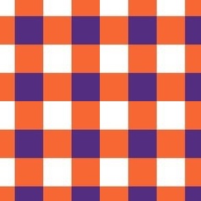 Small Scale Team Spirit Football Checkerboard in Clemson Tigers Orange and Regalia Purple