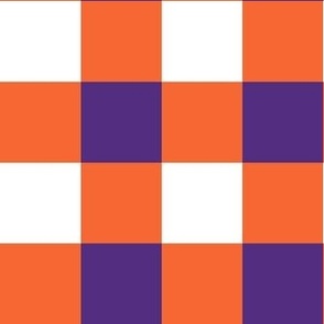 Medium Scale Team Spirit Football Checkerboard in Clemson Tigers Orange and Regalia Purple