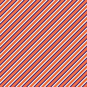 Bigger Scale Team Spirit Football Diagonal Stripes in Clemson Tigers Orange and Regalia Purple