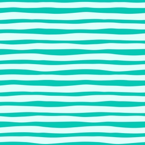 Magic Doodle Stripes RETRO - LARGE -  Aqua Turquoise Blue