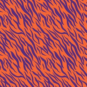 Large Scale Tiger Stripes in Clemson Orange and Purple