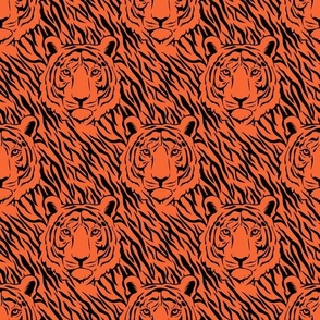 Large Scale Tiger Faces and Stripes in Clemson Orange