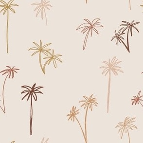 medium // multicolored hand-drawn palm trees on cream