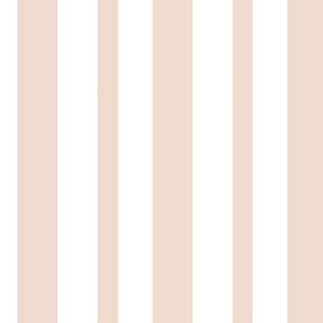Christmas Holiday Candy Cane Stripe Neutral Creamy Pink and White - 1 inch