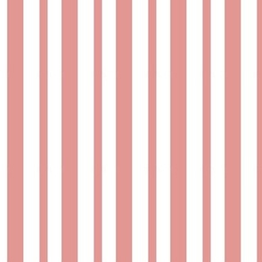 Christmas Holiday Candy Cane Stripe Neutral Pink and White - 1/2 inch