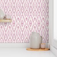 Grandmillennial Ikat Stripes on linen texture_Hot pink Plum_6"