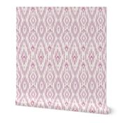 Grandmillennial Ikat Stripes on linen texture_Hot pink Plum_6"