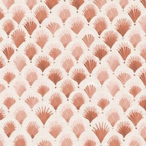 Art deco watercolor palm leaves trellis - terracotta peach fuzz "10