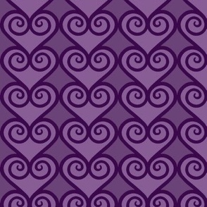 Heart Scroll - Purples