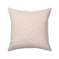 Snowy White Dots on  Neutral Pink - 1/4 inch