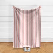 Christmas Holiday Candy Cane Stripe Neutral Pink and White - 1 inch