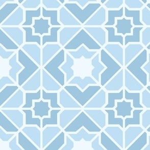 Moroccan Inspired baby blue block print
