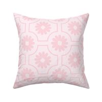 Block floral print in tile design baby blush pink