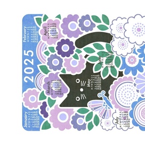 2024 Calendar Cat Garden Purple